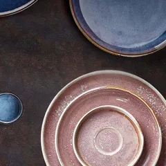 Тарелка «Ирис» фарфор D=210,H=27мм голуб.,коричнев., изображение 4