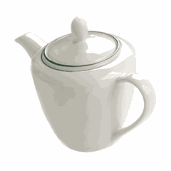 Чайник «Лагуна» фарфор 0,6л белый,зелен.