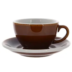 Кофейная пара «Эгг» фарфор 150мл D=90/145,H=50,L=110мм тем.корич.