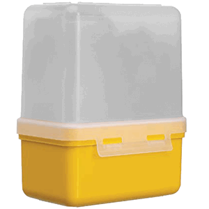 Контейнер для продуктов «Дуобокс» перфорированный полипроп. 0,6л ,H=29,5,L=23,8,B=15,4см прозр.,желт