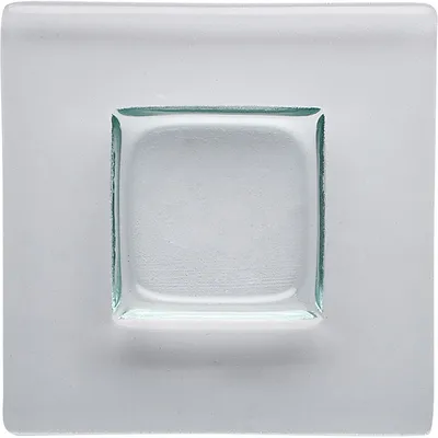 Тарелка квадратная «Бордер» стекло 48мл ,H=21,L=130,B=130мм прозр.,зелен.