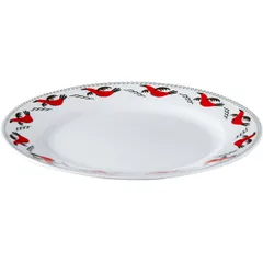 Тарелка «Мезень» Классик Гуси плоская фарфор D=19,H=2см белый,красный, изображение 2