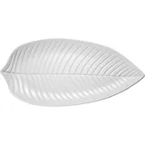 Блюдо для подачи «Лист» пластик ,H=3,L=36,B=16см белый