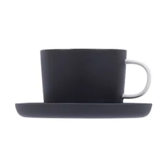 Блюдце «Вейв» фарфор D=100/55мм черный, изображение 2