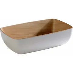 Salad bowl GN1/4 plastic 1.8l ,H=75,L=265,B=162mm white,beige.