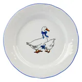 Тарелка «Надежда» Гуси мелкая фарфор D=200,H=26мм белый,синий