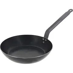 Frying pan blue steel D=24,H=5,L=44cm gray