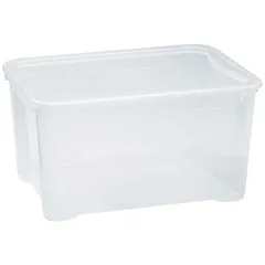 Container for products “Crystal” with lid  polyprop.  46 l , H=29, L=55.5, B=39 cm  transparent.