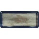 Блюдо «Нанокрем Дарк Блю» прямоугольное фарфор ,H=24,L=350,B=150мм тем.син.,зелен.