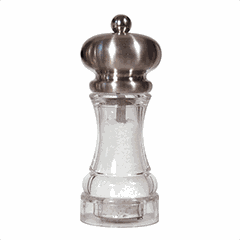 Мельница для соли акрил,сталь нерж. D=55,H=140мм прозр.,металлич.