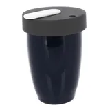 Кружка с двойной стенкой фарфор,силикон 250мл D=8,H=11см синий,черный