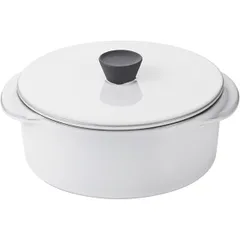 Cocotte maker "Karakter" with lid ceramics 250ml D=120,H=65,L=140mm white,black