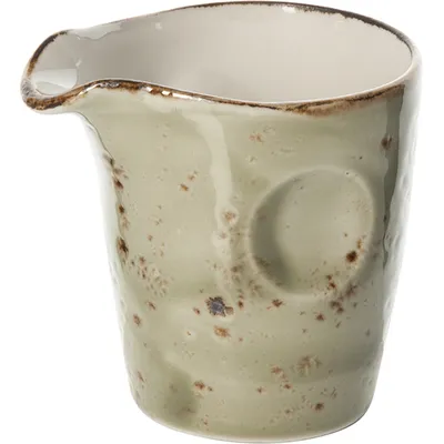 Молочник «Крафт Грин» фарфор 85мл D=58,H=72,L=75мм зелен., Цвет: Зеленый