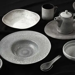 Салатник «Млечный путь» фарфор 300мл D=125,H=55мм черный,серый, изображение 4