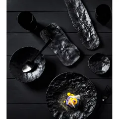 Блюдо для подачи «Кратер» стекло ,L=23,B=10см черный, изображение 3