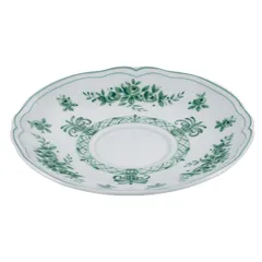 Блюдце «Нео Антирос» фарфор D=12,H=2см белый,зелен.