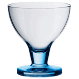 Креманка «Юниверсал» на голубой ножке стекло 350мл D=103/75,H=113мм прозр.,голуб.