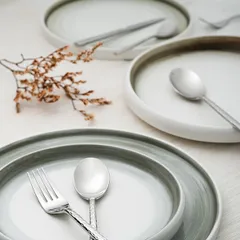 Тарелка «Айсио» с высоким бортом фарфор ,H=33,L=252,B=238мм белый,серый, изображение 2