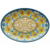 Блюдо «Нарцисо» овальное пластик ,H=33,L=480,B=340мм горчич.,синий