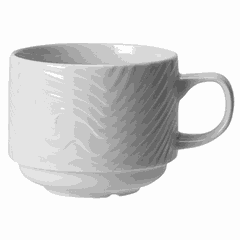 Tea cup “Optic”  porcelain  213 ml  D=80, H=65mm  white