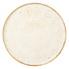 Тарелка «Крафт Вайт» с бортом фарфор D=285,H=13мм белый,коричнев.