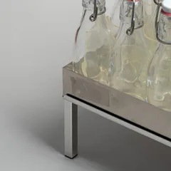 Подставка для бутылок + 20 бутылок сталь нерж. ,H=30см металлич., изображение 2