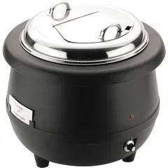 Electric food warmer tureen. 50Hz plastic, stainless steel 10l D=40,H=38cm 380w black