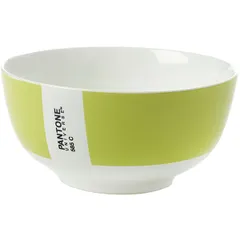 Salad bowl “Panton”  porcelain  400 ml  D=120, H=65mm  white, light green.