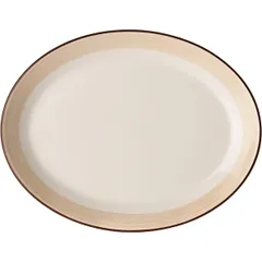 Блюдо «Чино» овальное фарфор ,H=33,L=280,B=215мм белый,бежев.