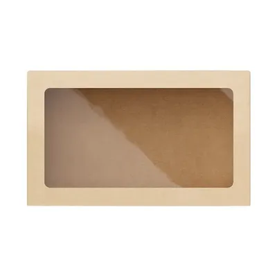 Контейнер бумажный OneBox с крышкой картон 1,9л ,H=6,L=23,B=14см св.корич., Цвет: Светло-коричневый, Объем по данным поставщика (мл): 1900, изображение 3