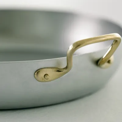 Сковорода для подачи «Арго» с двумя ручками алюмин.,латунь 450мл D=140,H=35мм серебрист., изображение 5