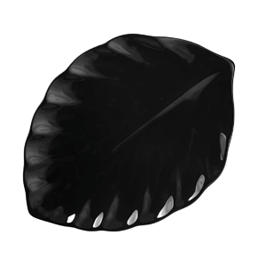 Блюдо «Кунстверк» лист фарфор ,H=24,L=310,B=224мм черный, Цвет: Черный, Длина (мм): 310, Ширина (мм): 224