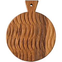 Serving board with decor  oak  D=240, H=25mm  wooden.