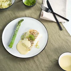 Тарелка «Сиель блан» десертная керамика D=278,H=15мм белый,черный, изображение 2