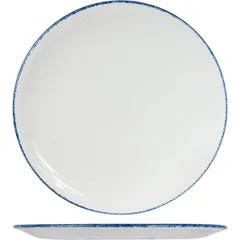 Dish "Blue Dapple" for pizza  porcelain  D=31.5 cm  white, blue