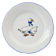Тарелка «Надежда» Гуси мелкая фарфор D=200,H=26мм белый,синий