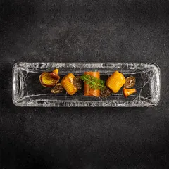 Тарелка «Студия Ро» для презентаций стекло ,H=33,L=210,B=64мм прозр., изображение 2