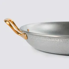 Сковорода для подачи «Бином» с двумя ручками с тиснением алюмин.,сталь нерж. 0,84л D=190,H=35мм сере, изображение 2