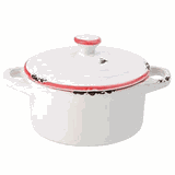 Кастрюля для запекания «Эйвбери ред» с крышкой керамика 250мл D=10см