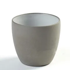 Стакан для горячих напитков «Даск» керамика 170мл D=65,H=60мм белый,серый, изображение 2