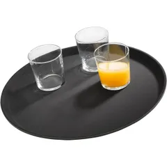 Round rubberized tray “Gastro”  fiberglass  D=40.5 cm  black