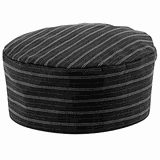 Шапочка поварская полоса размер M полиэстер,хлопок черный,белый