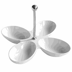 Менажница «Пати» 4 секции фарфор 100мл ,H=35,L=200,B=200мм белый