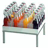 Stand for bottles + 20 bottles  stainless steel , H=30cm  metal.