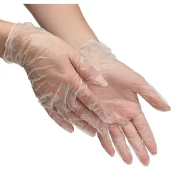 Gloves size (M) powder-free 50 pairs (100 pcs)  vinyl  clear.