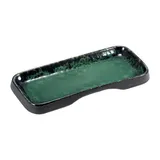 Блюдо сервировочное «Деймос» прямоугольное керамика ,H=25,L=295,B=175мм зелен.,черный