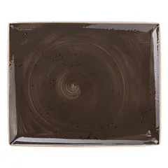 Блюдо «Крафт Грэй» прямоугольное фарфор ,H=15,L=330,B=270мм серый