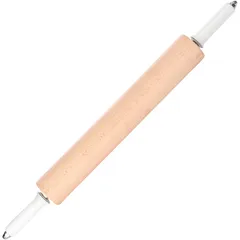 Rolling pin with rotating handles  beech  D=9, L=50cm