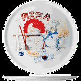 Блюдо для пиццы «Чинция» с рисунком фарфор D=28,5см белый,роспись