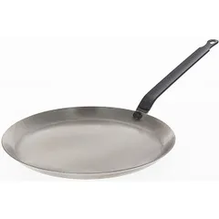 Pan for pancakes  white steel  D=180, H=15, L=360mm  metal.